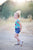 Teal Floral Cap Sleeve Leotard