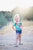 Teal Floral Cap Sleeve Leotard