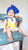Royal Blue Messy Bow