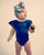 Navy Flutter Sleeve Leotard