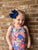 Blue Floral Tank Top Leotard