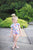 Blue Floral Cap Sleeve Leotard