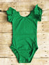 Emerald Green Flutter Sleeve Leotard