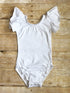 White Flutter Sleeve Leotard