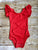 Red Flutter Sleeve Leotard