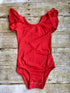 Red Flutter Sleeve Leotard