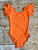 Orange Flutter Sleeve Leotard