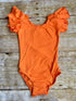 Orange Flutter Sleeve Leotard