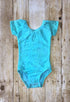 Sky Blue Short Sleeve Lace Leotard (size up)
