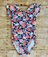 Navy Floral Cap Sleeve Leotard