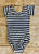 Black & White Stripe Cap Sleeve Leotard