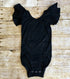 Black Flutter Sleeve Leotard