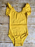 Mustard Flutter Sleeve Leotard