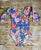Blue Floral Long Sleeve Leotard