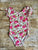 Ivory & Pink Floral Cap Sleeve Leotard