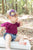 Wine Flutter Sleeve Leotard