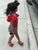 Red Flutter Sleeve Leotard