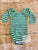 Green & White Stripe Long Sleeve Leotard