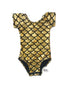Gold Mermaid Cap Sleeve Leotard (large scales)