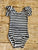 Black & White Stripe Flutter Sleeve Leotard