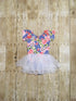 Blue Floral Cap Sleeve Tutu Dress - SIZE UP