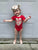 Red Flutter Sleeve Leotard