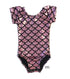 Pink Mermaid Cap Sleeve Leotard (large scales)