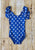 Blue with White Stars Flutter Sleeve Leotard