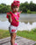 Hot Pink Flutter Sleeve Leotard