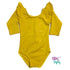 Mustard Long Sleeve with Triple Ruffle Leotard