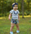 Gray and White Stripe Cap Sleeve Leotard