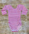 Pink & White Stripe Long Sleeve Leotard