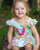 Precious Paisley Flutter Sleeve Skirted Leotard - Scoop Back
