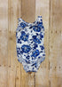 Bright Blue Floral Tank Top Leotard