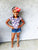 Navy Floral Cap Sleeve Leotard