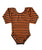 Orange & Black Stripe Long Sleeve Leotard