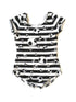 Striped Jack Cap Sleeve Leotard (read description) - Scoop Back