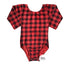 Buffalo Plaid Long Sleeve Leotard