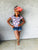 Navy Floral Cap Sleeve Leotard
