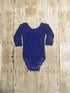 Royal Long Sleeve Blue Lace Leotard - Size up