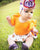 Orange Flutter Sleeve Leotard