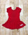 Red Skirted Cap Sleeve Leotard - Scoop Back