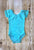Sky Blue Short Sleeve Lace Leotard (size up)