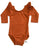 Rust Long Sleeve Triple Ruffle Leotard