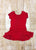 Red Skirted Cap Sleeve Leotard - Scoop Back