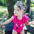 Hot Pink Flutter Sleeve Leotard