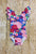 Retro Blossoms Flutter Sleeve Leotard