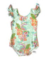 Precious Paisley Flutter Sleeve Leotard (read description) - Scoop Back