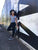 Black & White Stripe Cap Sleeve Leotard