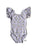 Gray Rainbow Unicorn & Hearts Flutter Sleeve Leotard